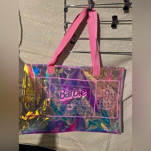 Barbie Iridescent Tote/beach bag with Pink Straps large